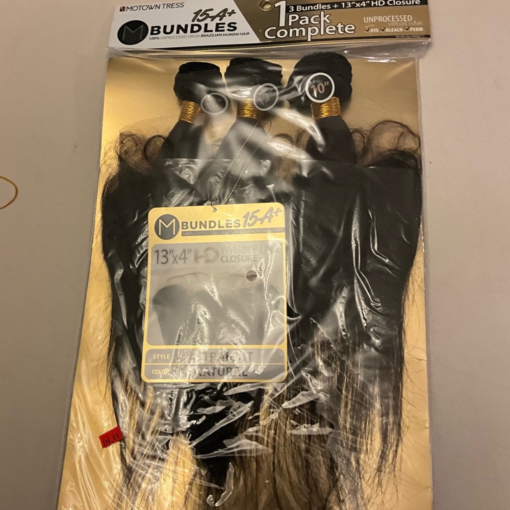 Human hair lace closure, bundle deal